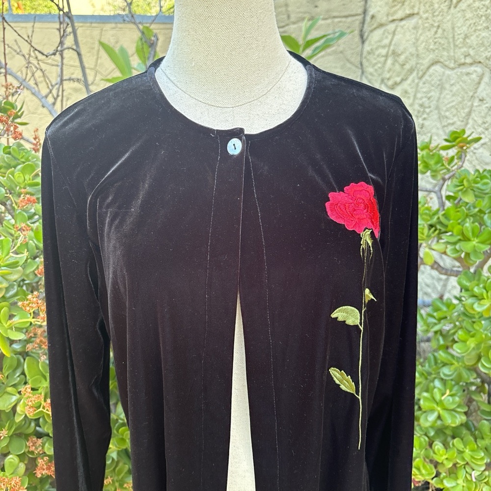 VTG 90s Clio Black Velvet Whimsigoth Top